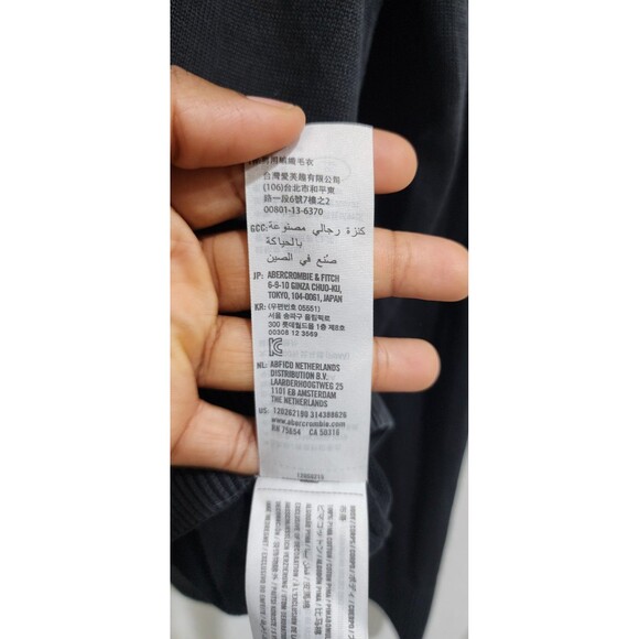 Abercrombie Fitch Black Mens Long Sleeves Pullover Crew Neck Sweatshirt Size XL - Picture 6 of 11